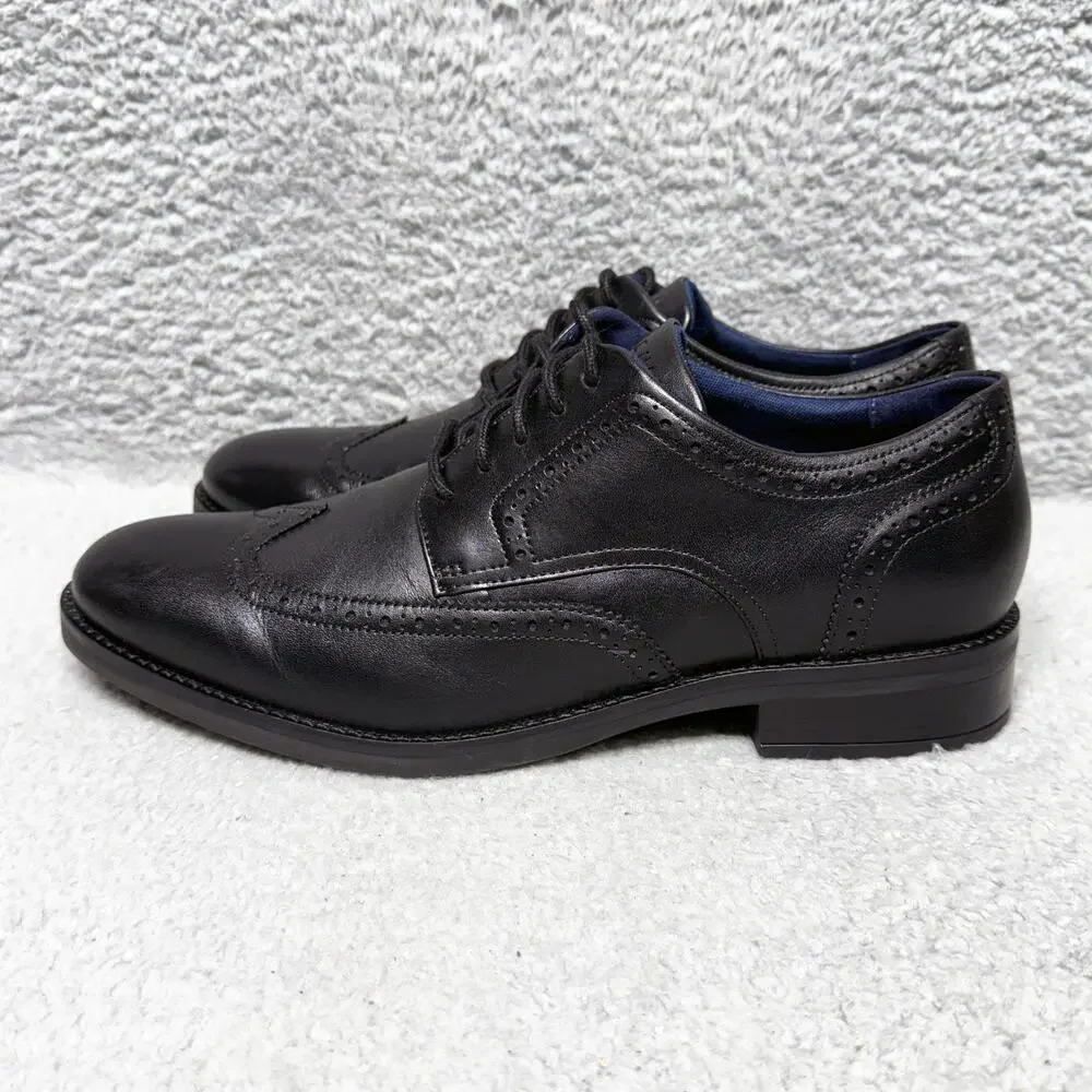 Cole Haan Grand+ Plus DRS Wingtip Mens Size 8.5 Oxford Dress Shoes Black Leather